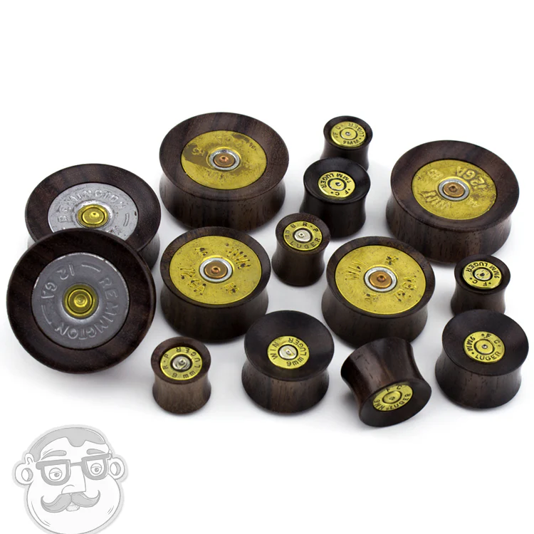 Sono Wooden Plugs With Bullet Shell Casing Inlay - Image 2