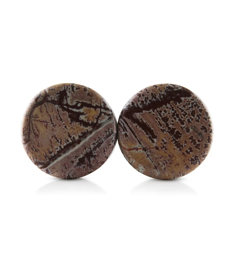 Sonoran Dendritic Rhyolite Stone Plugs 3-4" (19mm) Version 4