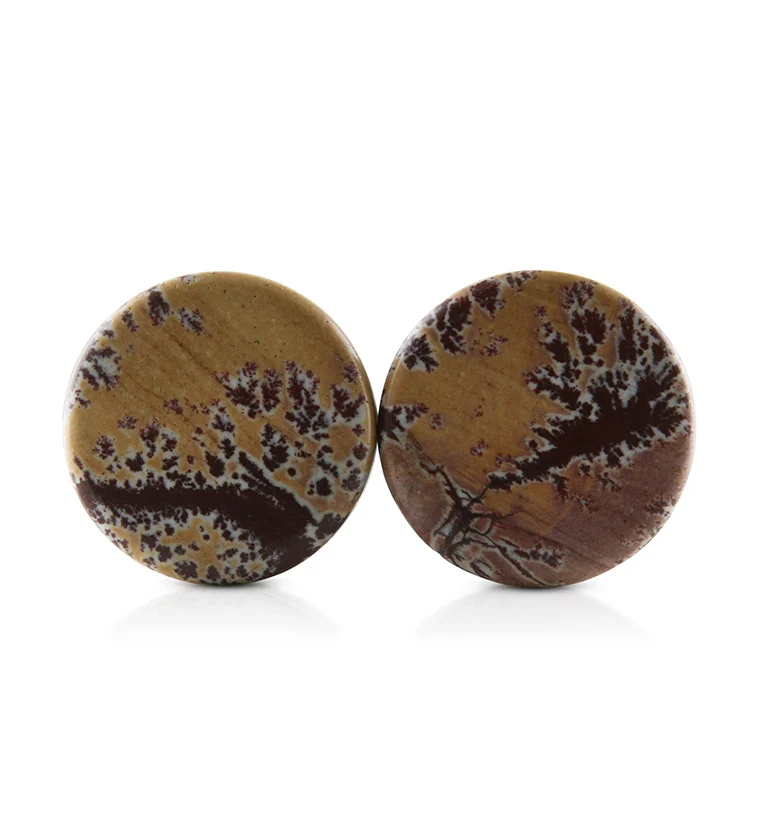 Sonoran Dendritic Rhyolite Stone Plugs 3-4" (19mm) Version 5