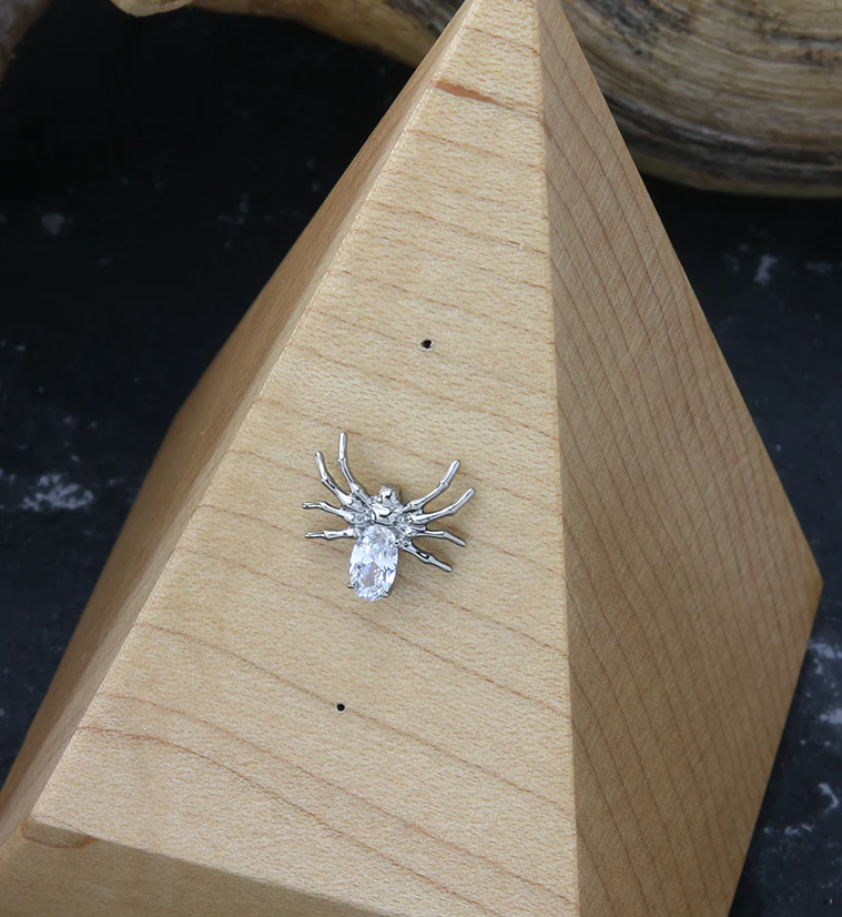 Spider Clear CZ Threadless Titanium Top - Image 2