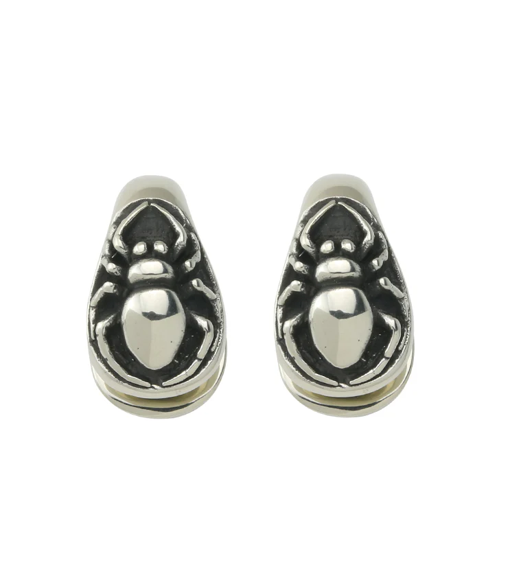 Spider Keyhole White Brass Ear Weights