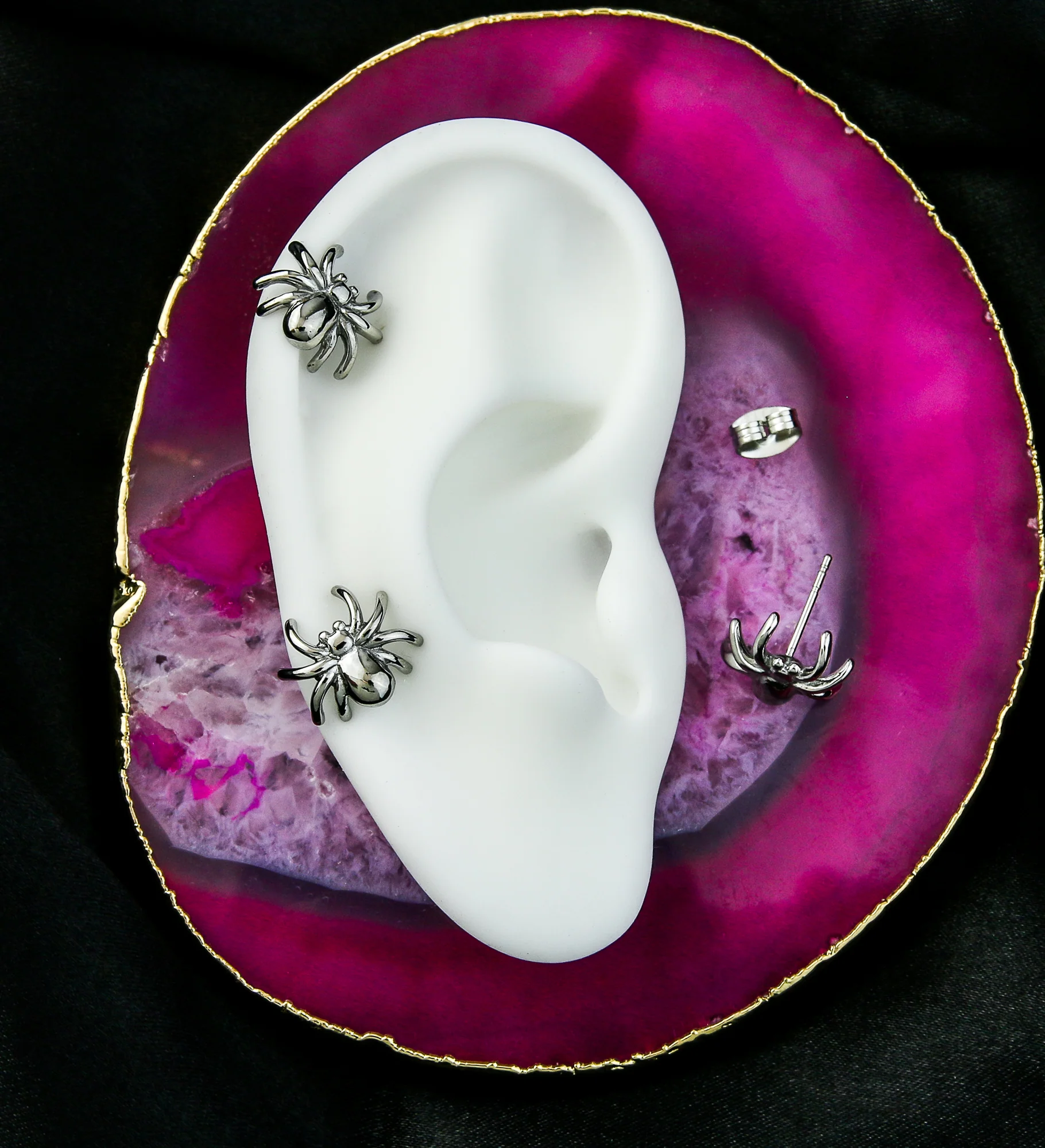 Spider Stainless Steel Stud Earrings - Image 2