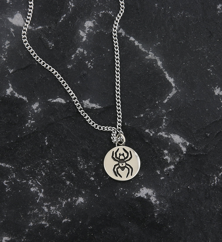 Spider White Brass Charm Necklace - Image 2