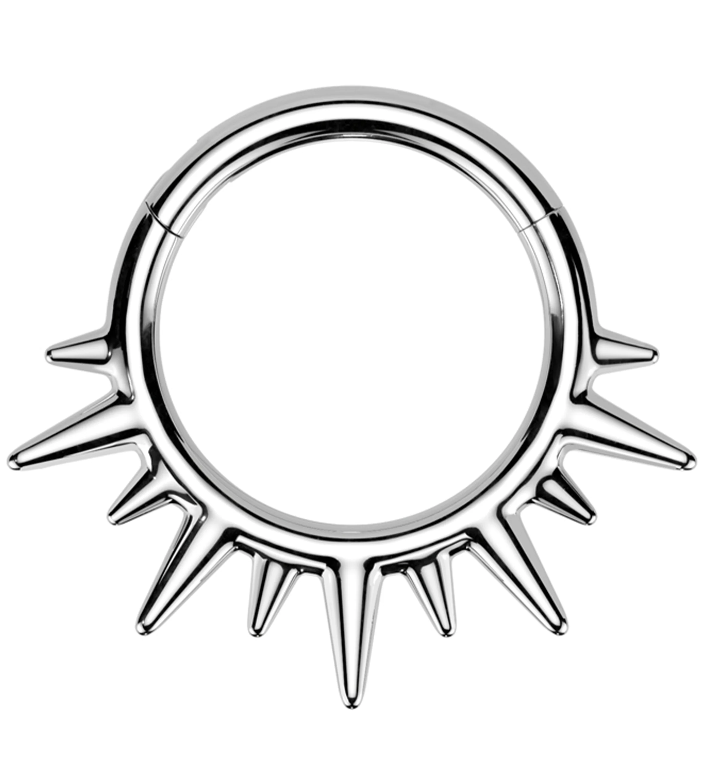 Spike Ray Stainless Steel Hinged Segment Ring