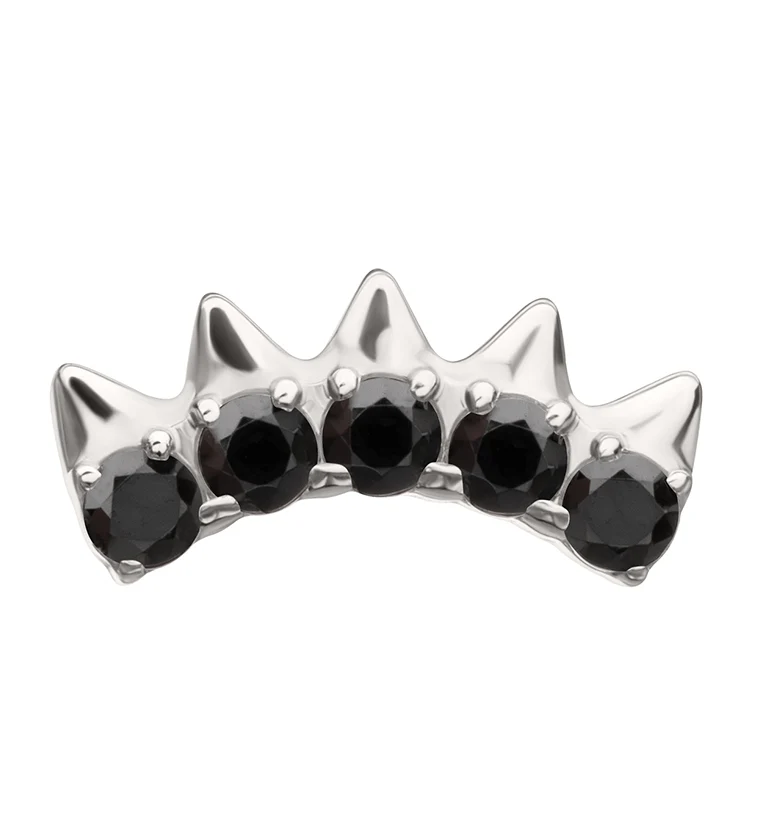 Spiked Arch Black CZ Titanium Threadless Top