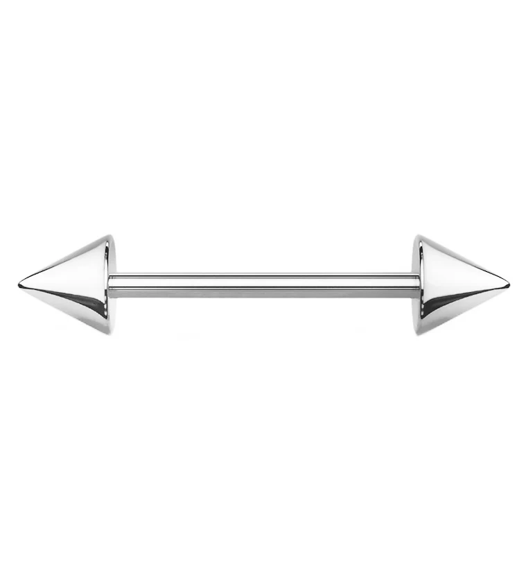 Spiked Stainless Steel Barbell