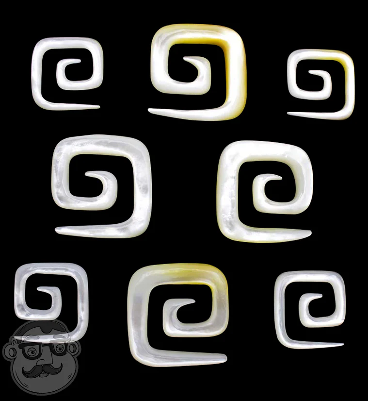 Square Spiral Mother of Pearl Hangers - Image 3