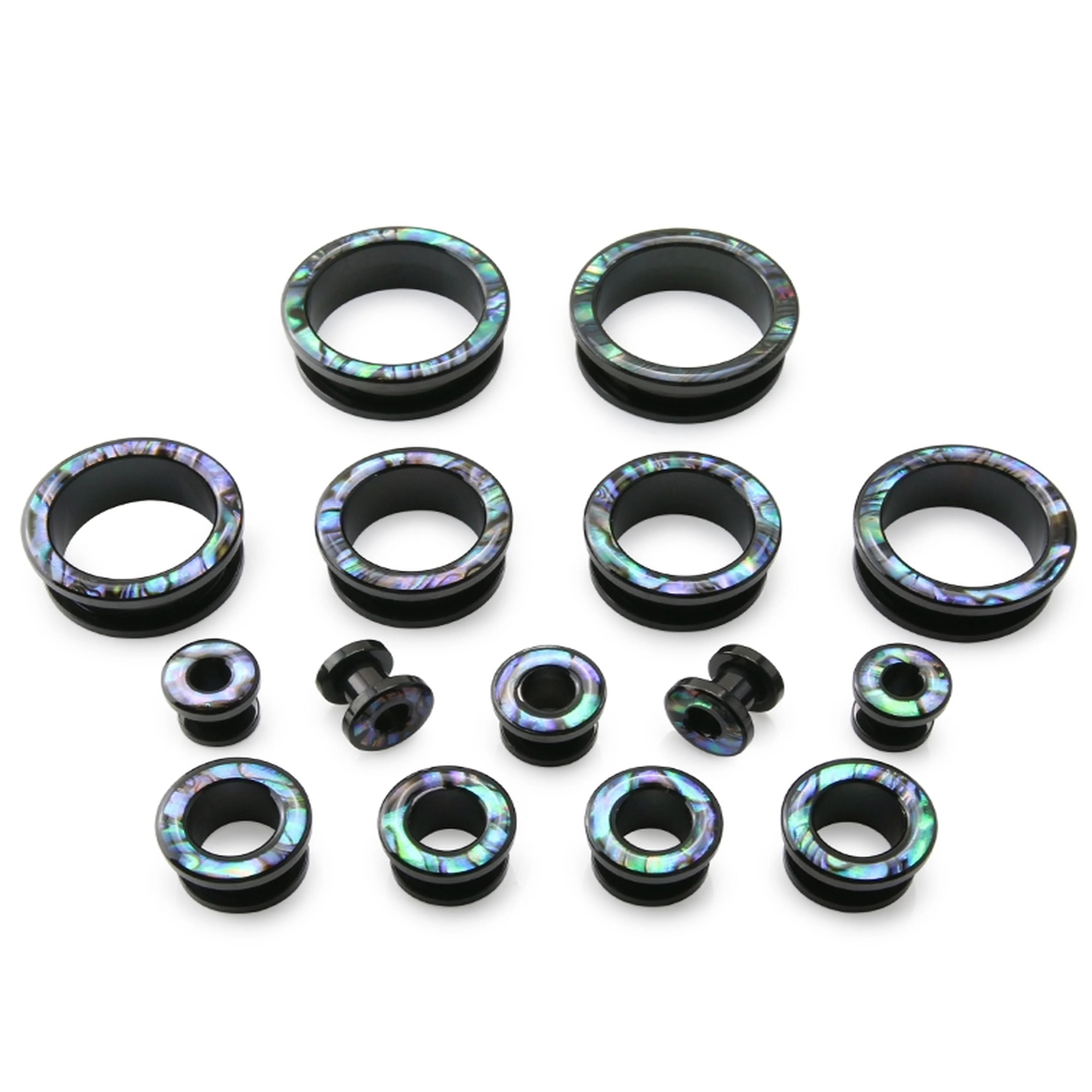 Stainless Steel Black Abalone Rim Tunnels - Image 2