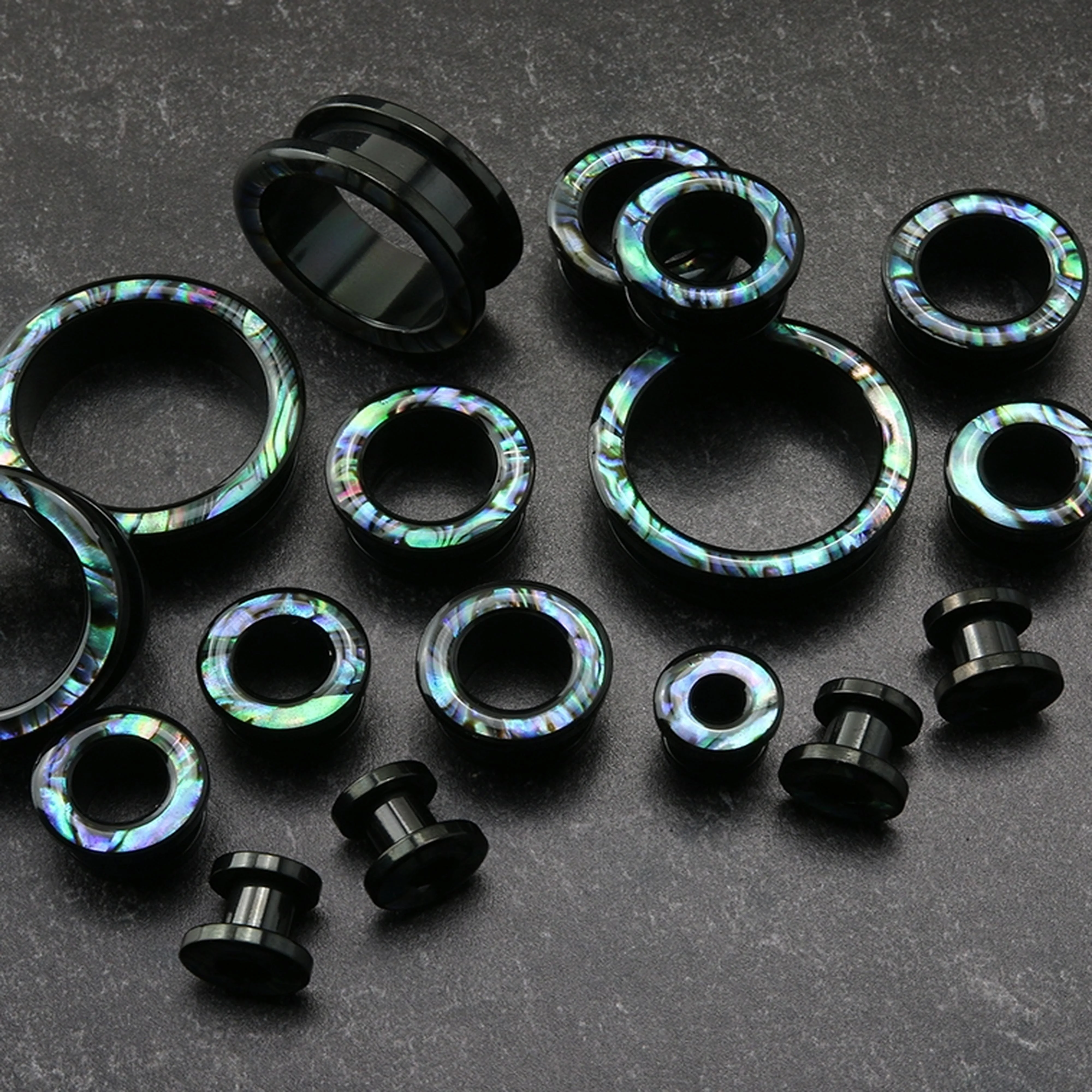 Stainless Steel Black Abalone Rim Tunnels - Image 3