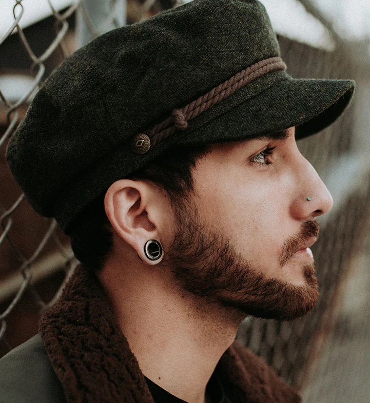 Black Stainless Steel Screw On Ear Tunnels - Image 6