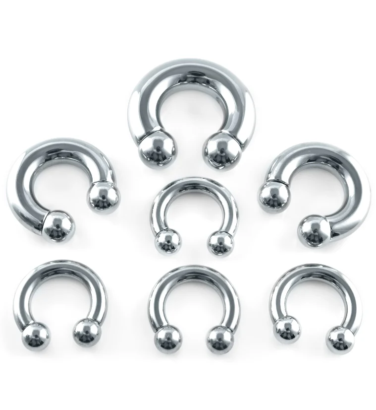 Stainless Steel Circular Horseshoe Ring - Image 3
