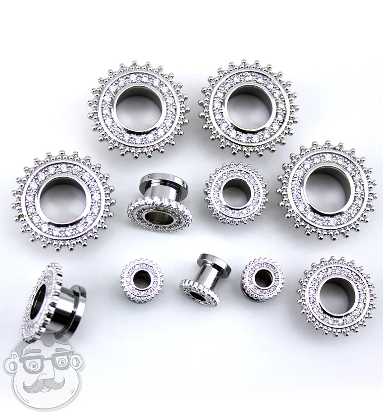 Stainless Steel CZ Beaded Shield Tunnels - Image 3