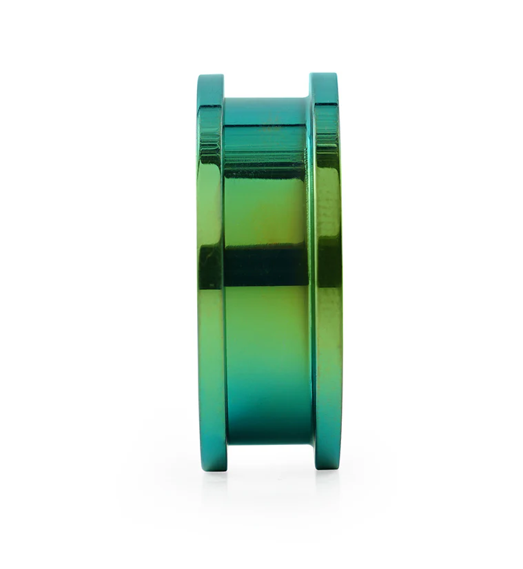 Green PVD Stainless Steel Ear Tunnels - Image 3