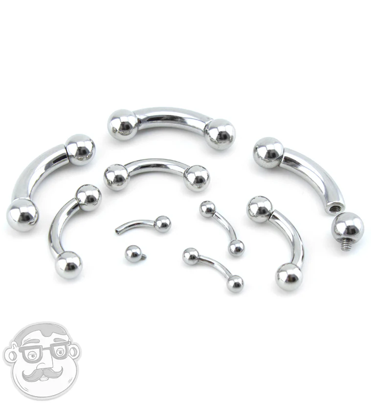Stainless Steel Curved Internally Threaded Barbell - Image 4