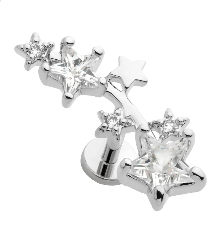 Star Arch CZ Stainless Steel Threadless Labret