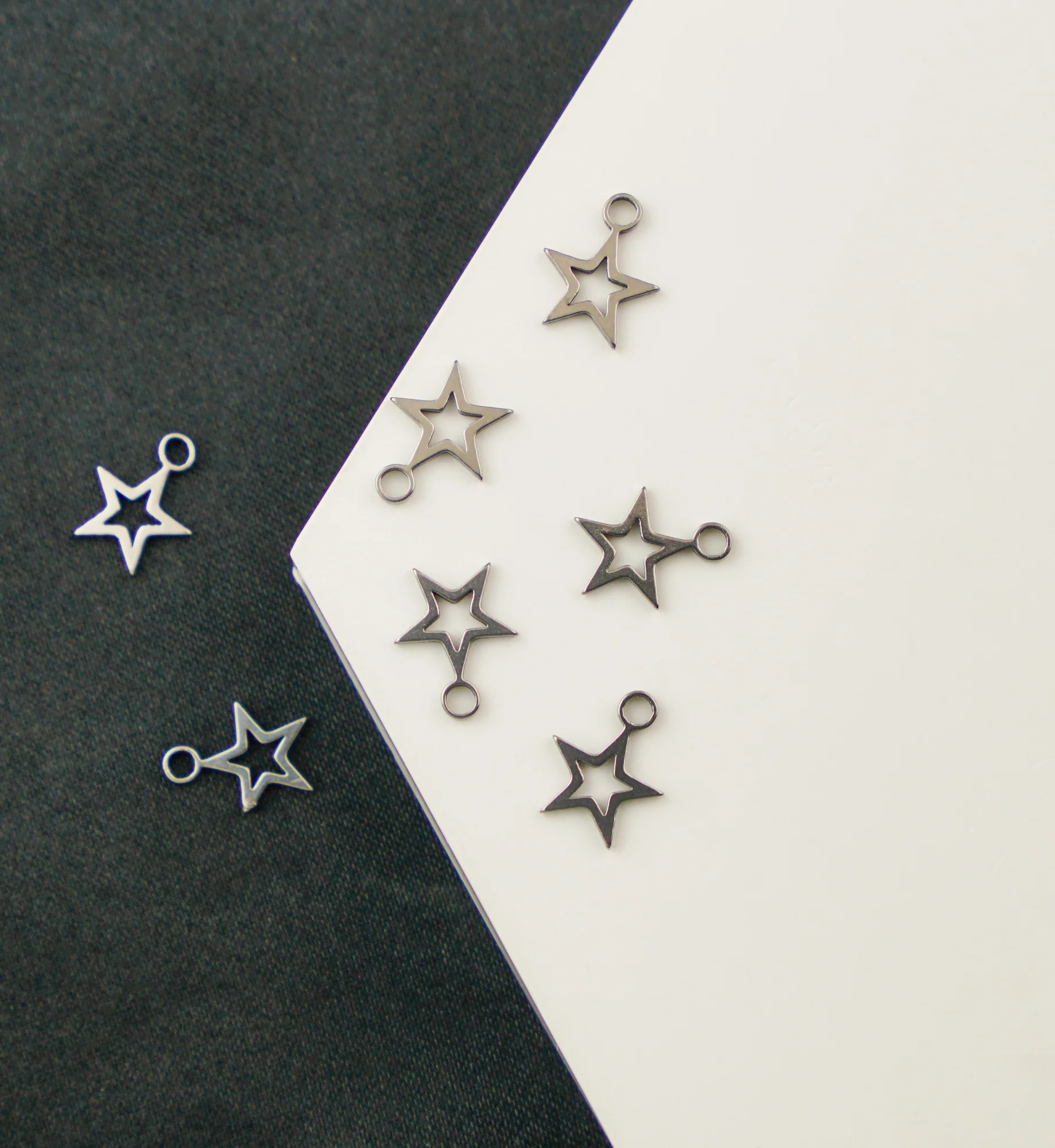 Star Outline Stainless Steel Charm - Image 2