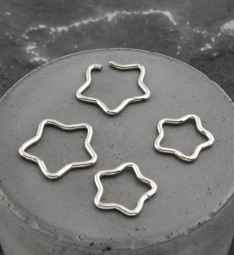 Star Titanium Hinged Segment Ring - Image 2