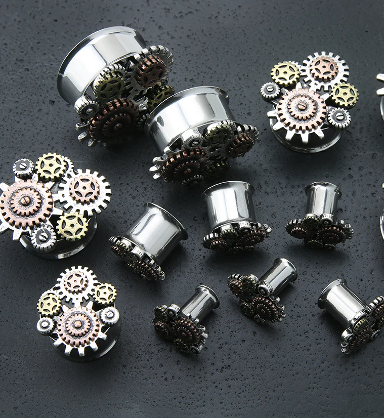 Steampunk Clockwork Stainless Steel Plugs - Image 3