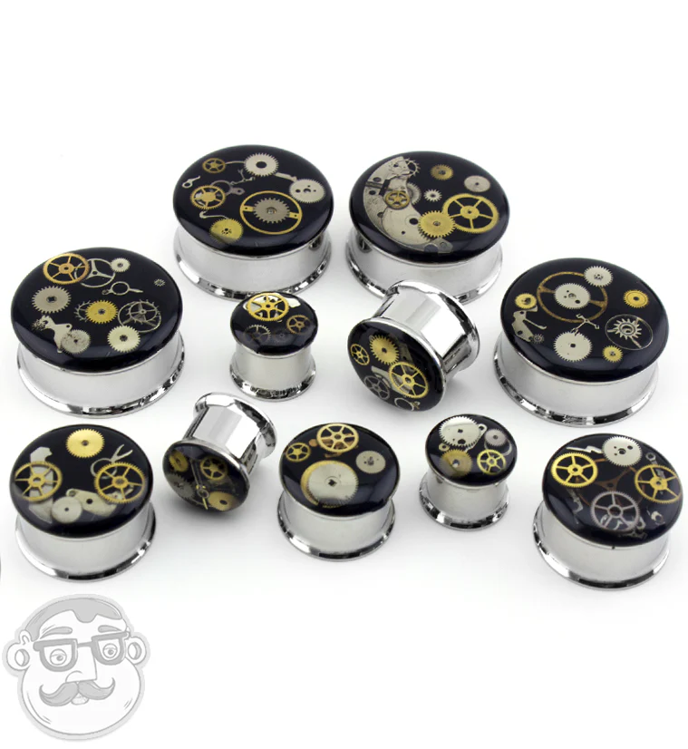 Steel Steampunk Plugs - Image 2