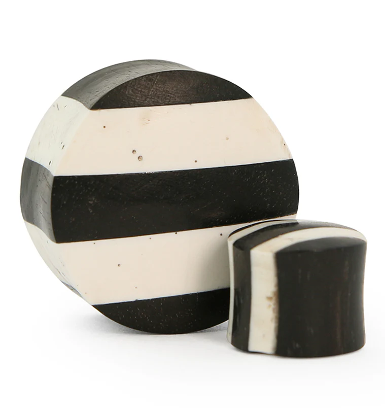 Stripe Bone & Wood Plugs (IMPERFECT)