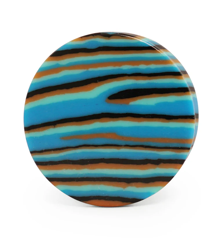 Striped Blue Agate Stone Plugs - Image 4