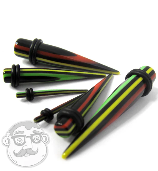 Striped Reggae Black Taper - Image 2