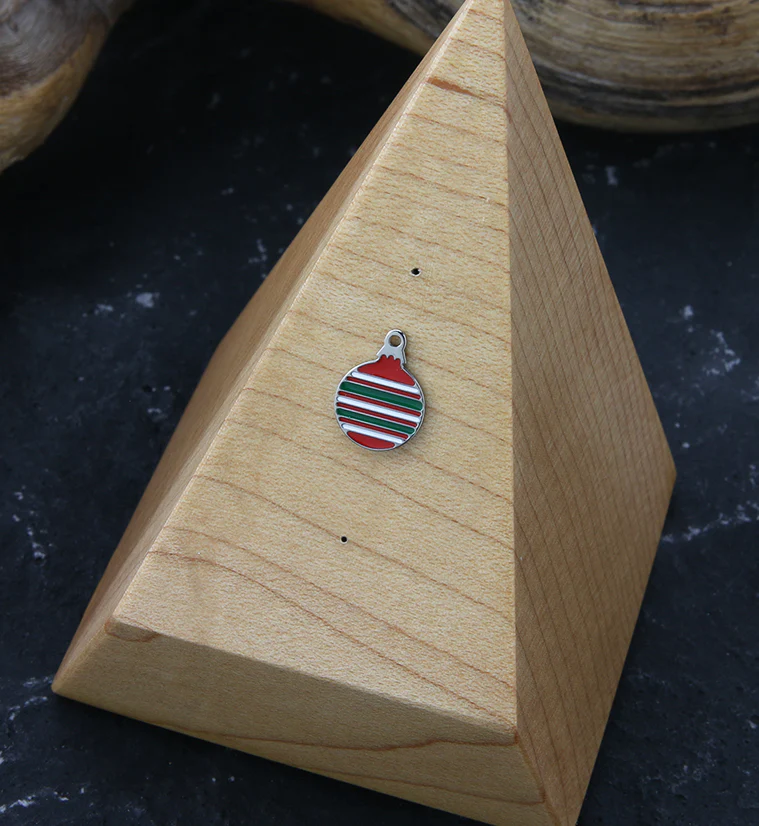 Striped Tree Ornament Threadless Titanium Top - Image 2