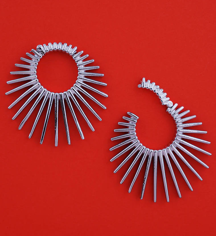 Sunburst Stainless Steel Hinged Ear Weights - Image 2