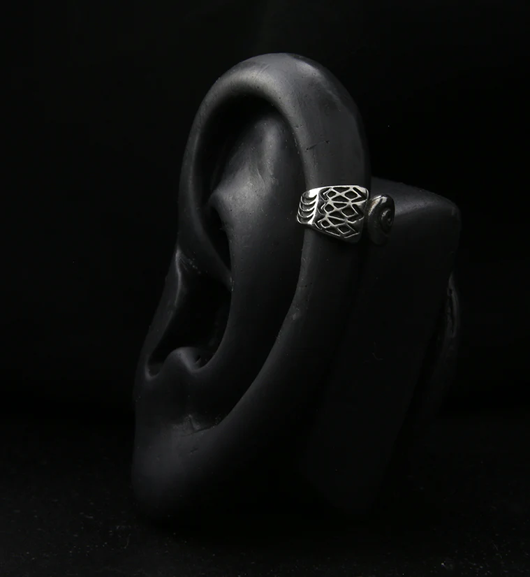 Swell White Brass Ear Cuff - Image 2
