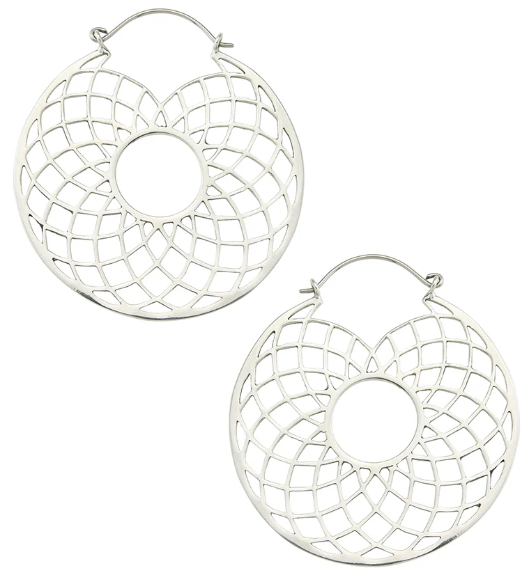 Symmetrical White Brass Titanium Hangers / Earrings