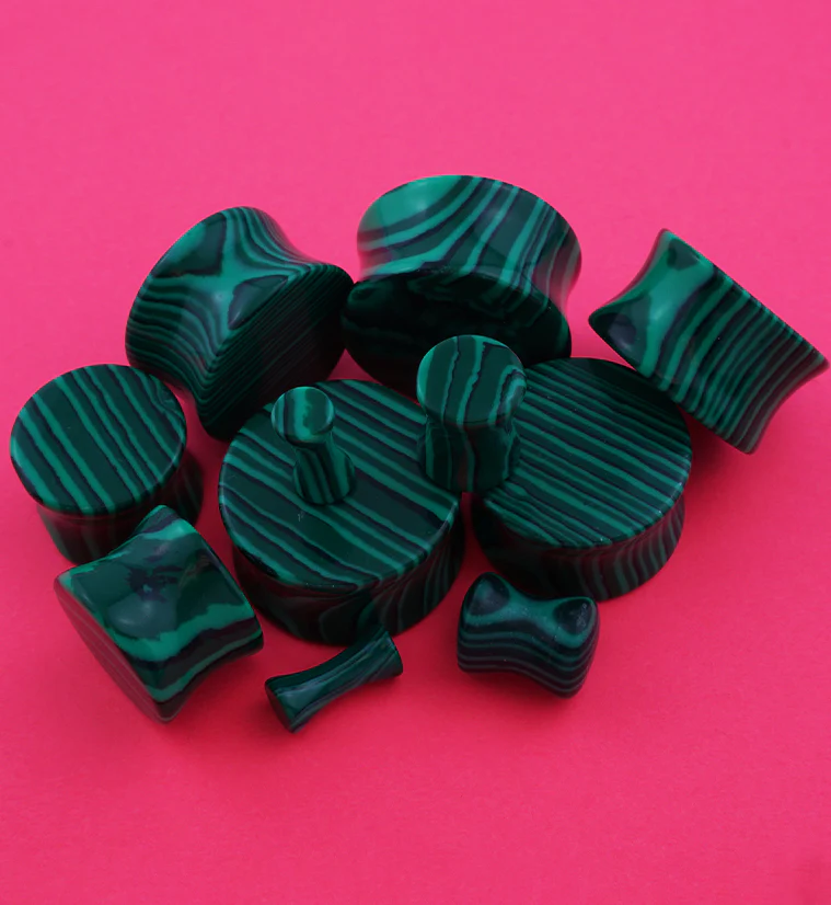 Synthetic Malachite Stone Plugs - Image 2