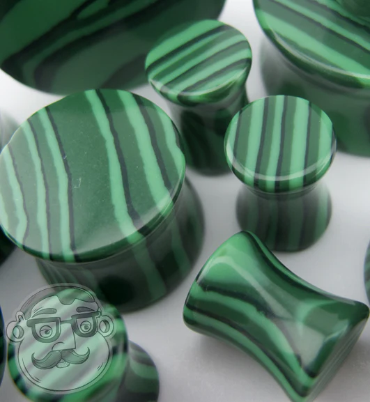 Synthetic Malachite Stone Plugs - Image 3
