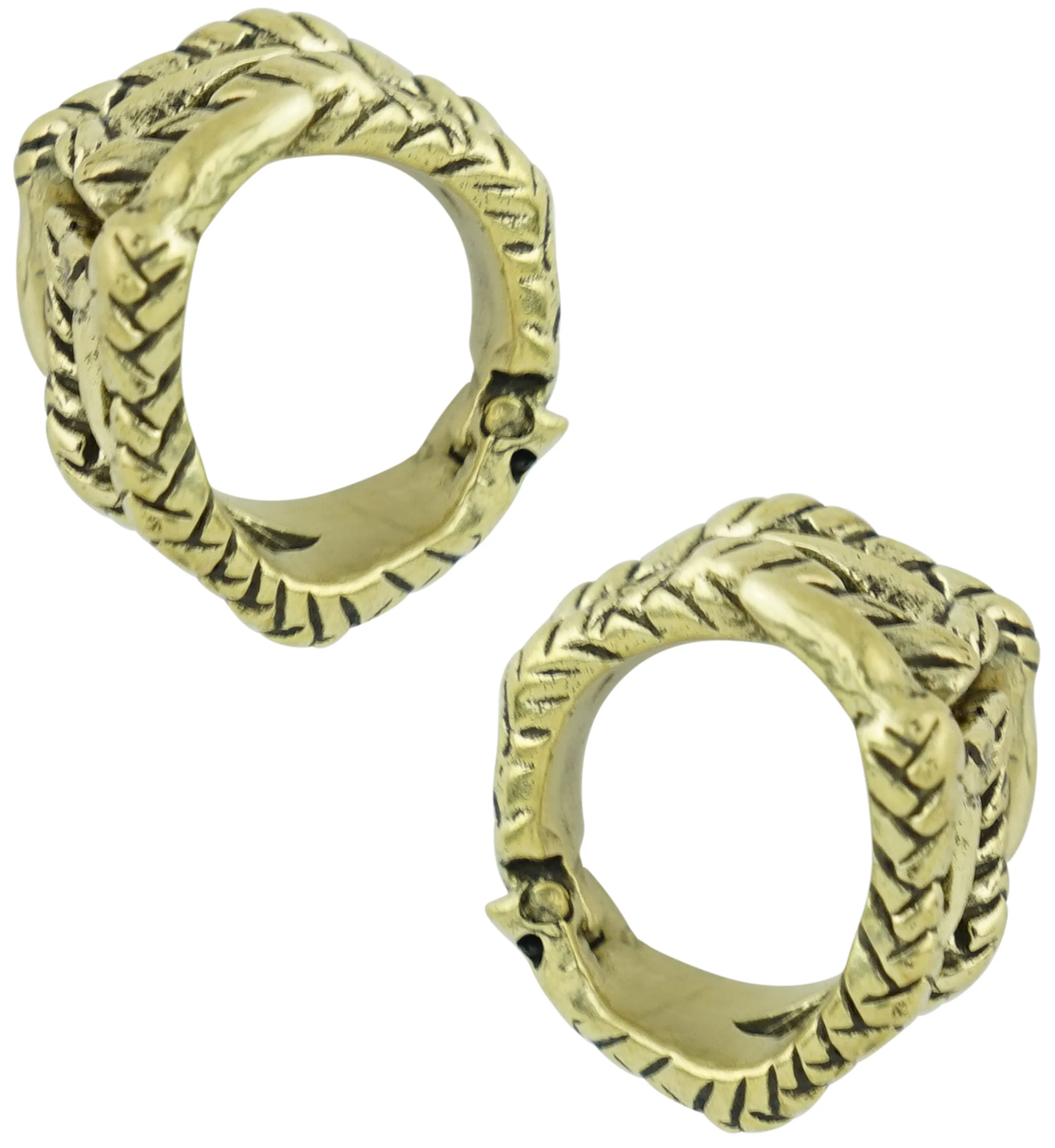 Talon Grip Brass Hinged Stretched Ear Cuffs - Image 3