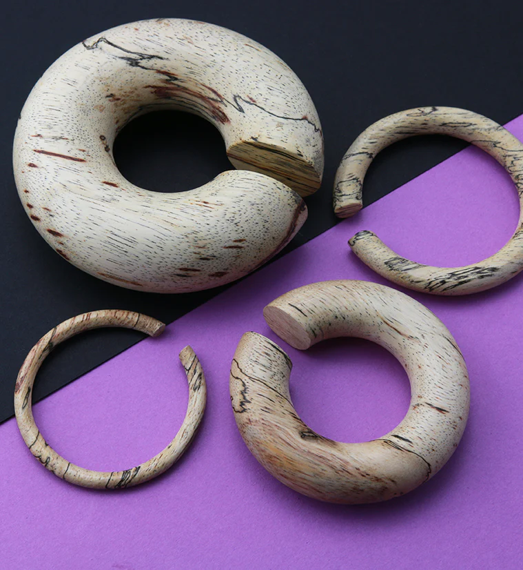 Tamarind Wood Hoop Plugs - Image 2