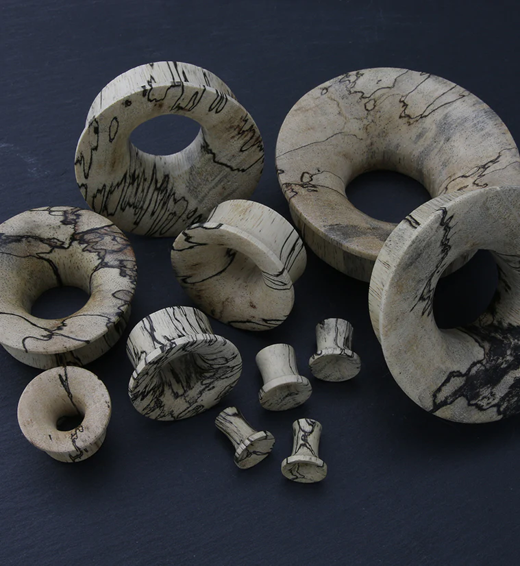 Tamarind Wood Mayan Flare Tunnel Plugs - Image 2