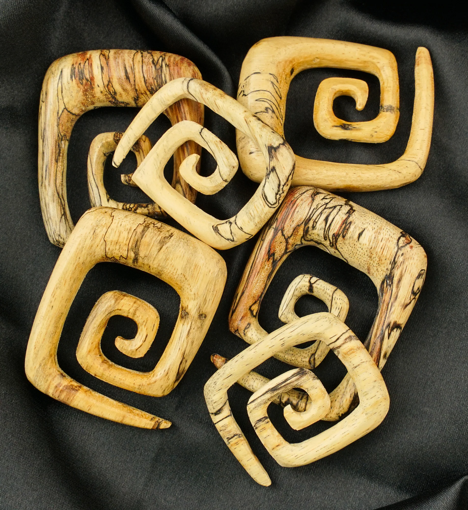 Tamarind Wood Square Spirals - Image 4