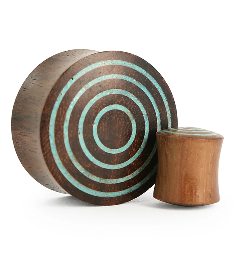 Target Turquoise Stone Inlay Areng Wooden Plugs - Image 4