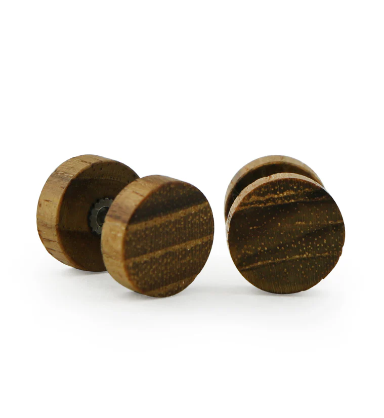 Teak Wood Fake Gauge Plugs - Image 3