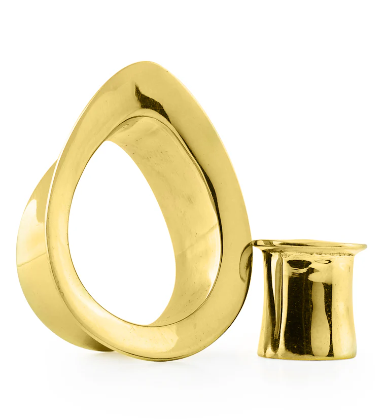 Teardrop Golden Brass Tunnels - Image 3