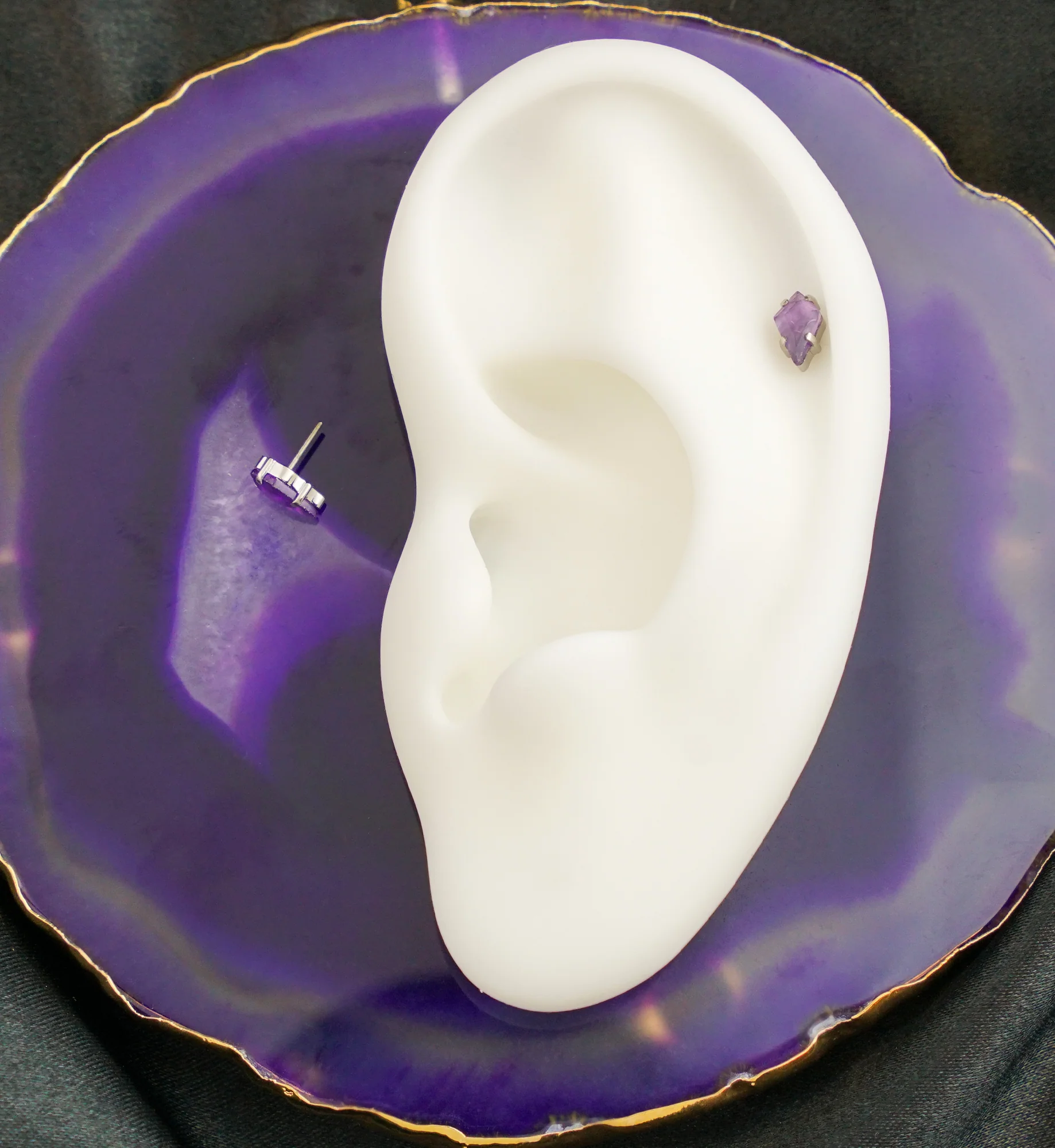 Tetra Amethyst Stone Titanium Threadless Top - Image 2