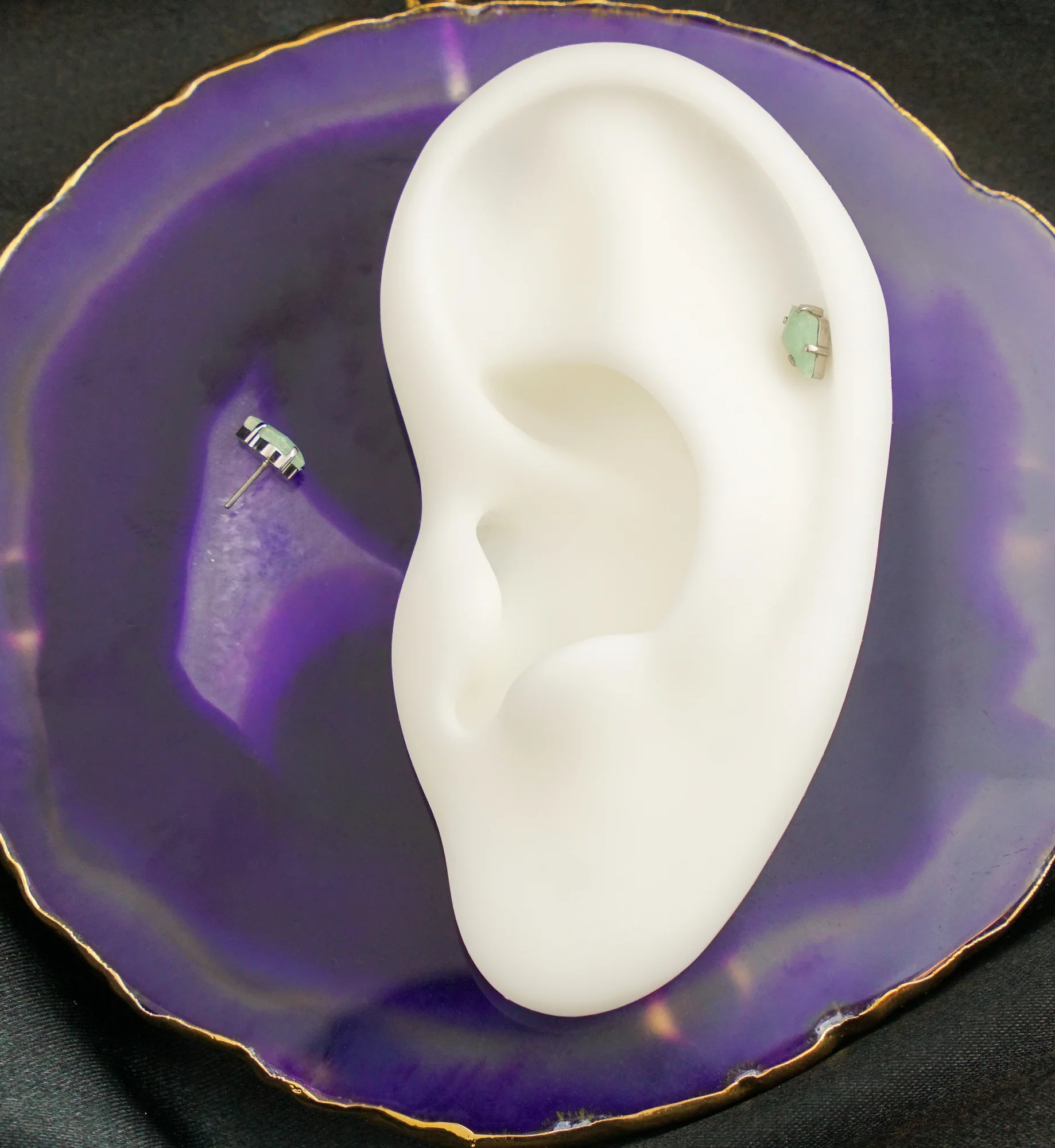 Tetra Aventurine Stone Titanium Threadless Top - Image 2