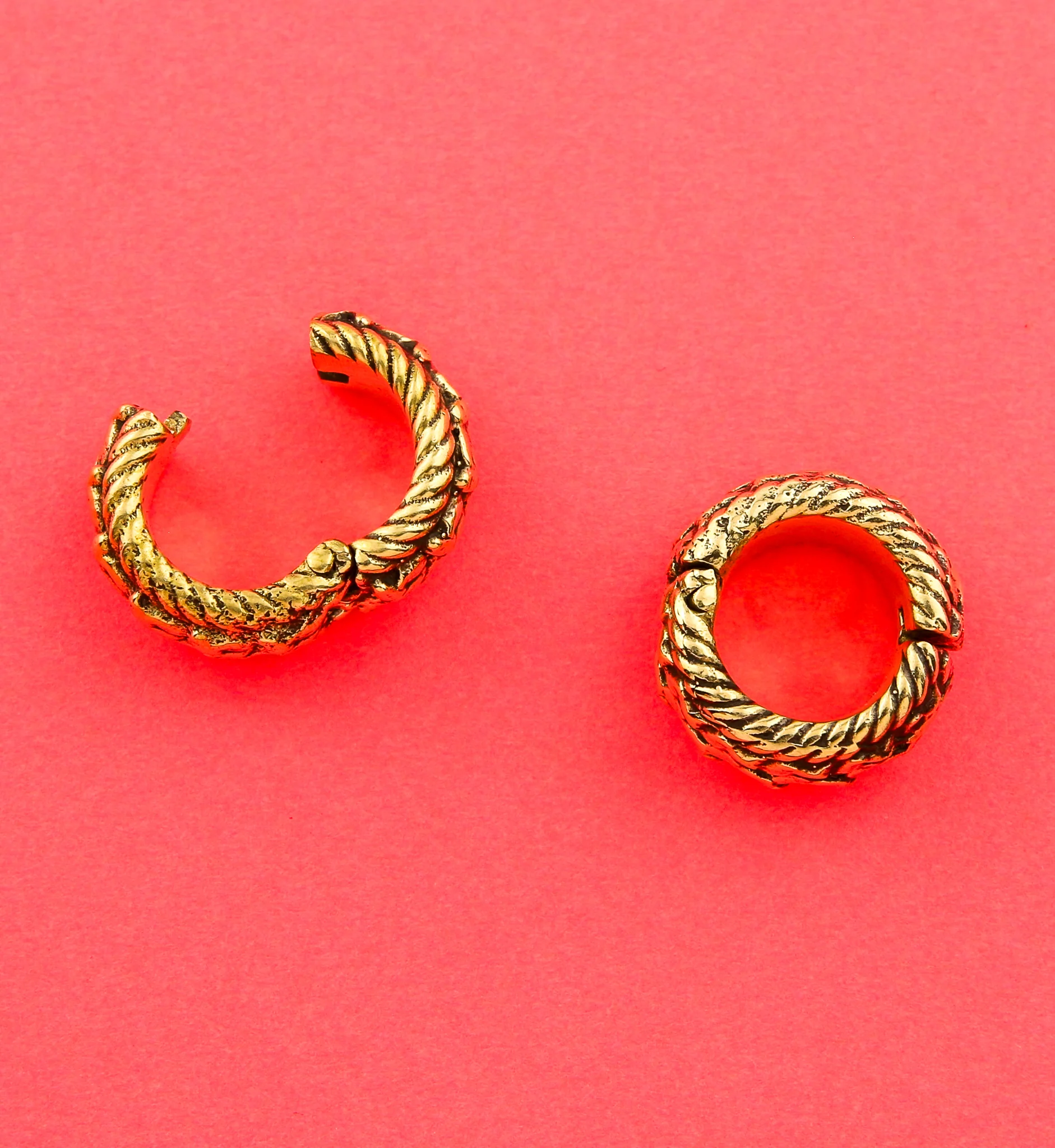 Fiber Brass Hinged Ear Lobe Cuffs - Image 2