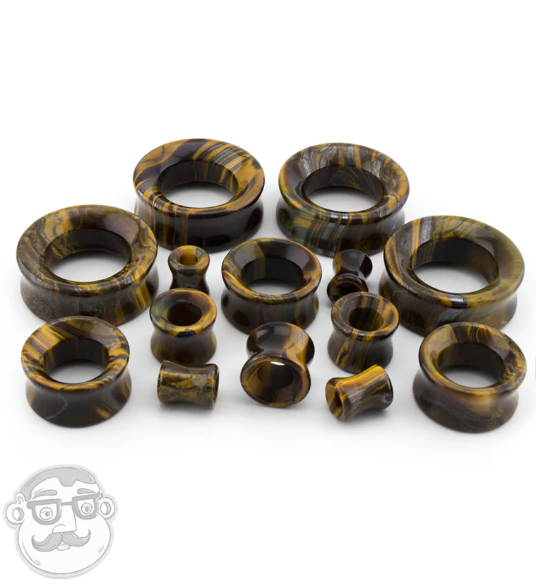 Tiger Eye Double Flare Tunnels - Image 5