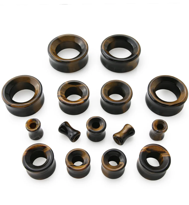Tiger Eye Double Flare Tunnels - Image 8