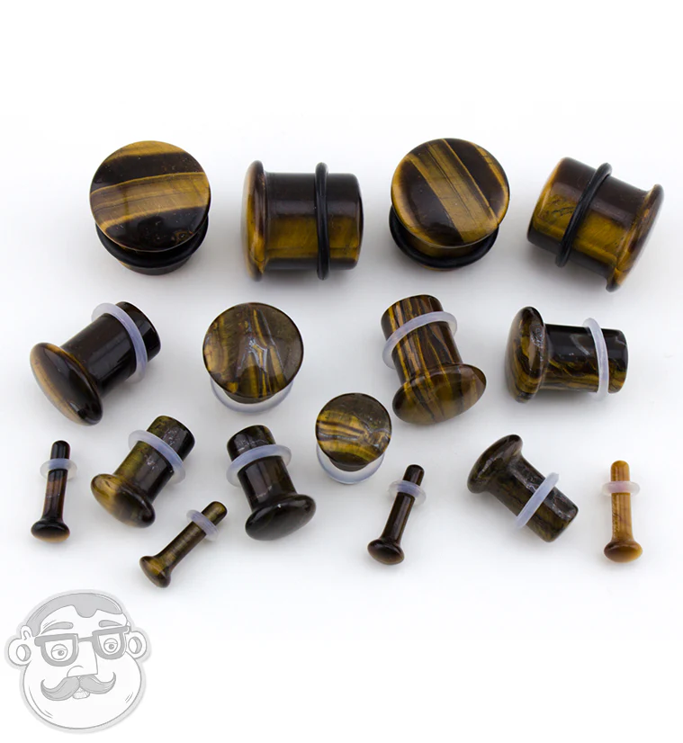 Tiger Eye Stone Plugs - Single Flare - Image 5