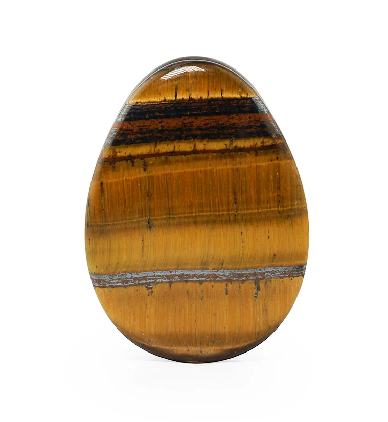 Tiger Eye Stone Teardrop Plugs - Image 4