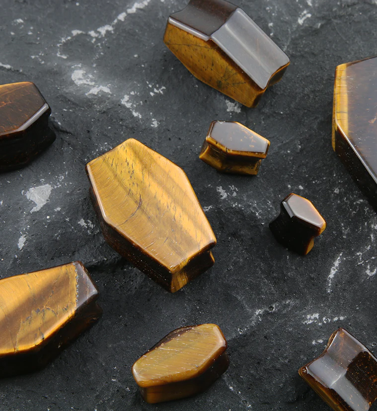 Tigers Eye Stone Coffin Plugs - Image 3