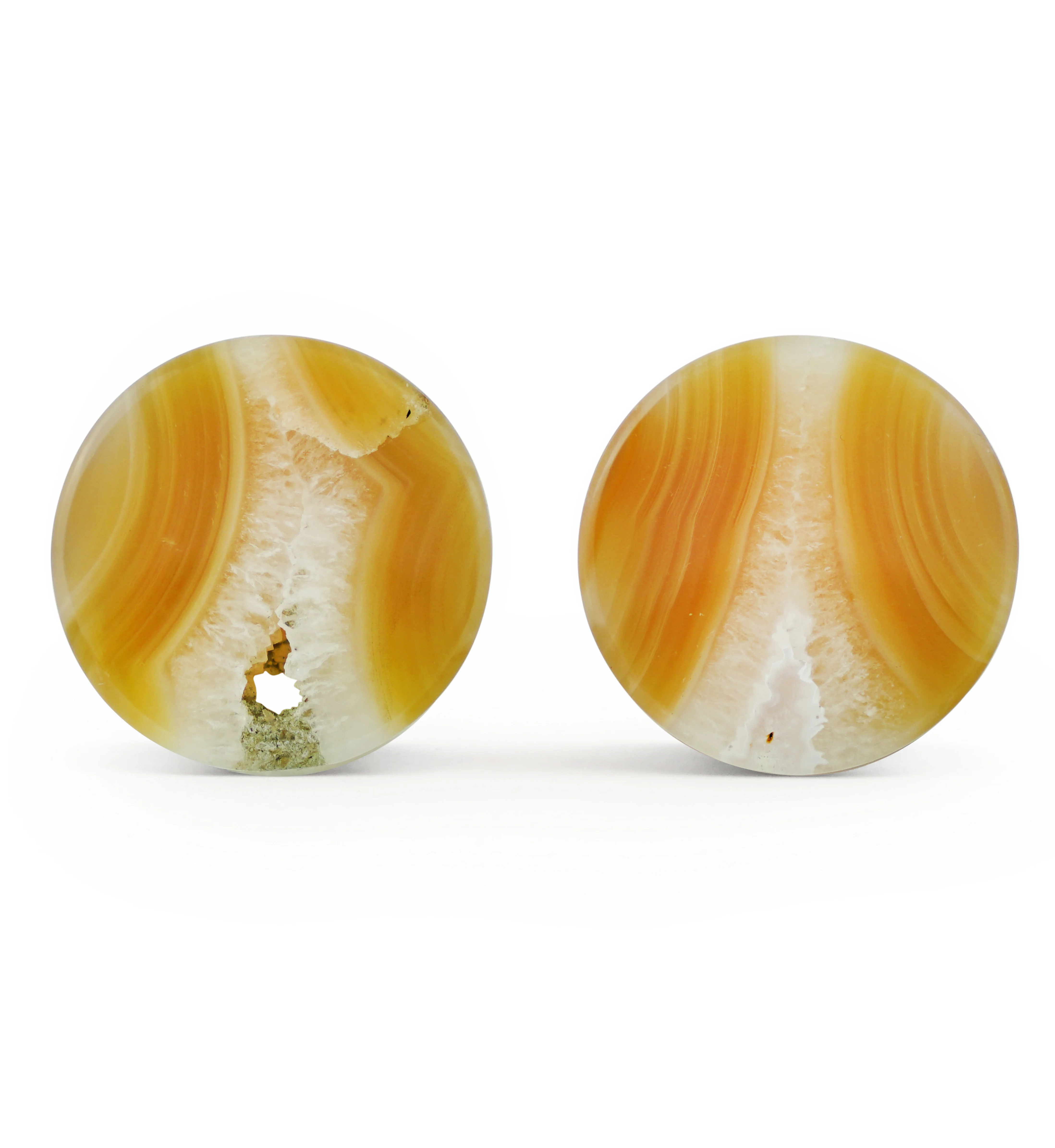 1" (25mm) Timor Agate Double Flare Plugs Version 1