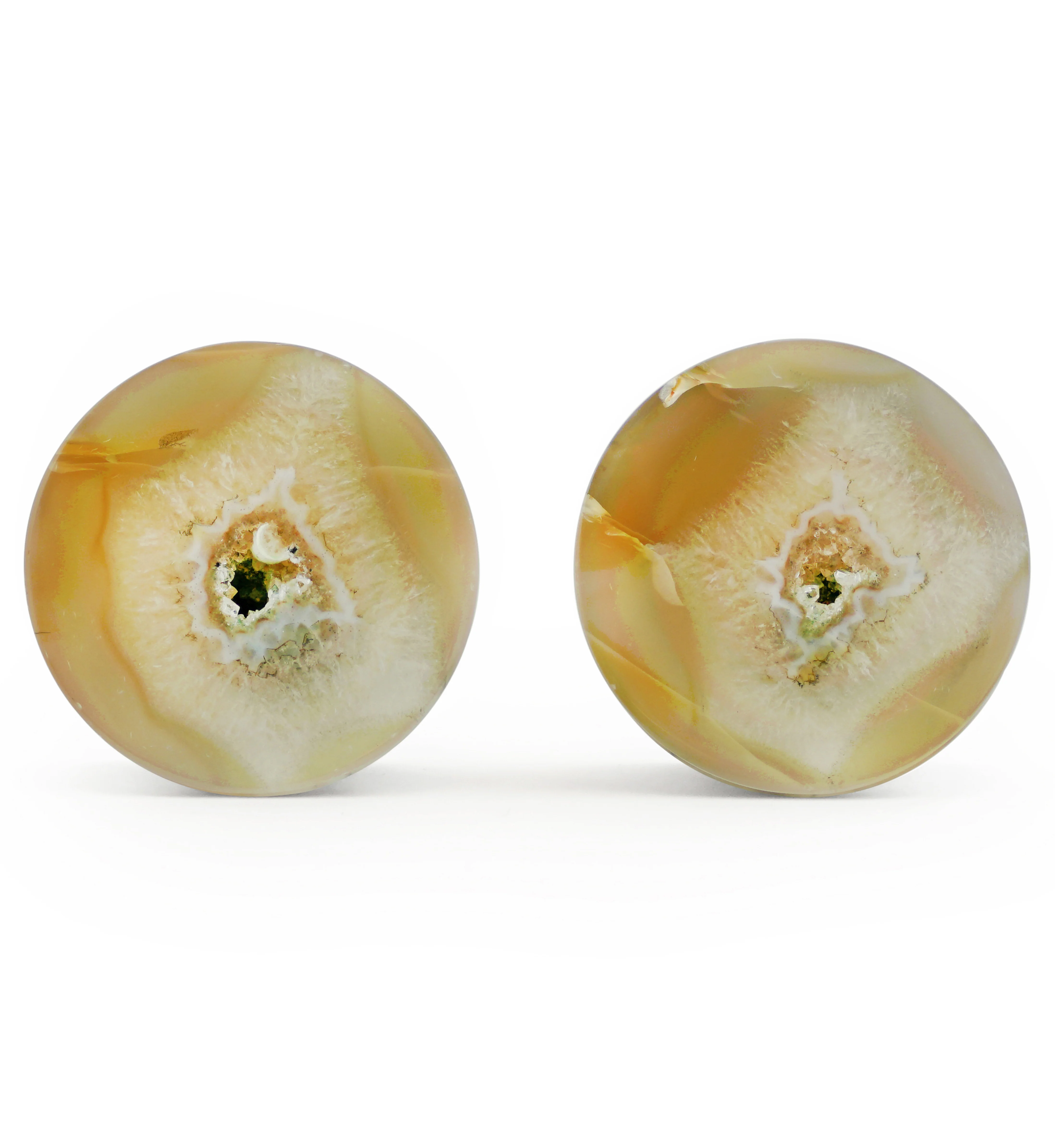 1" (25mm) Timor Agate Double Flare Plugs Version 2