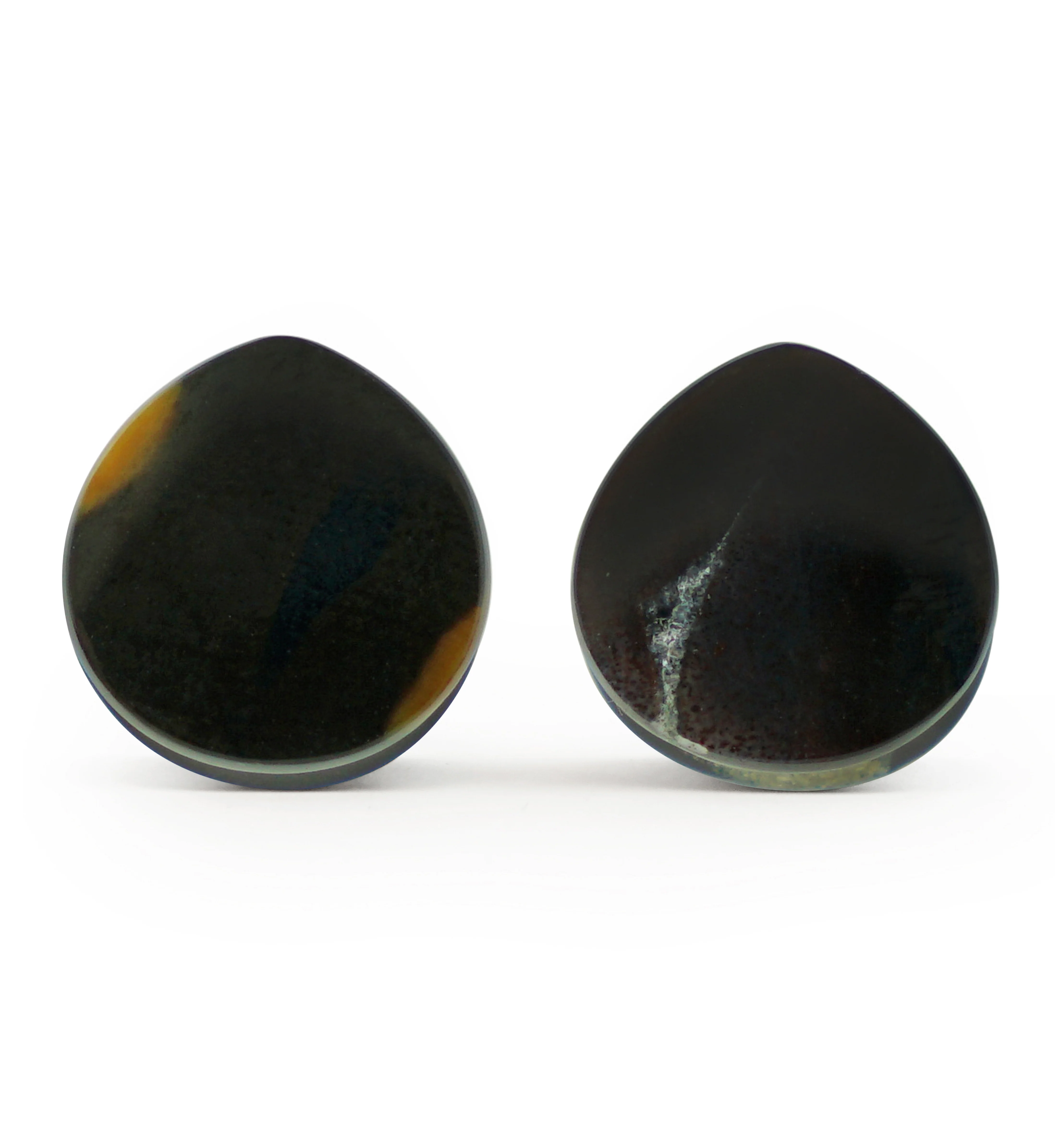 00G (10mm) Timor Agate Teardrop Double Flare Plugs Version 1